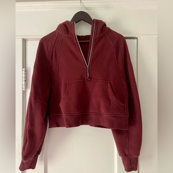 lululemon athletica Tops - Scuba Cropped hooded half zip